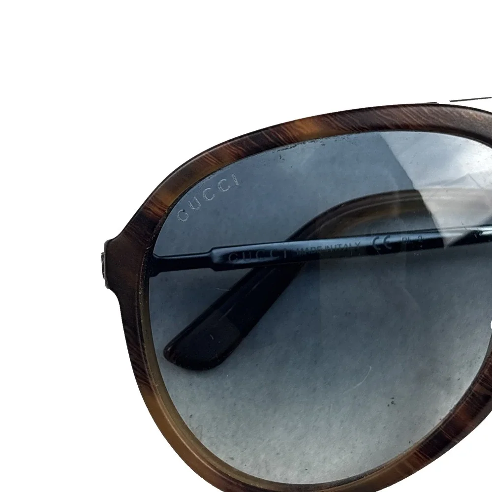GUCCI GG0015S TORTOISE BROWN AVIATOR SUNGLASSES WITH CASE ITALY